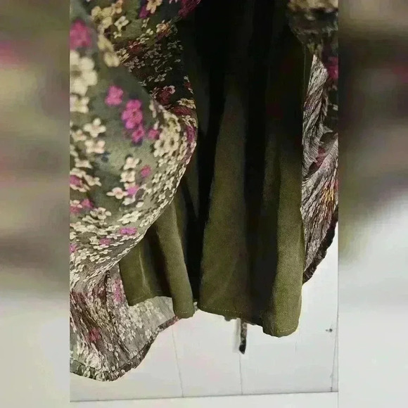 Converse Green Floral Lined Dress, Small - Picture 4 of 5